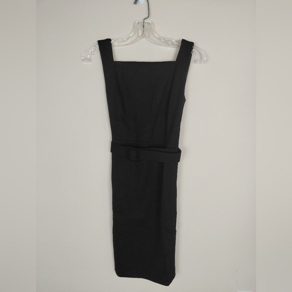 Of/Mercer Black Sheath Dress with Square Neckline and Belt NWT High quality